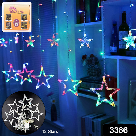 12 Star LED Curtain Lights for Diwali