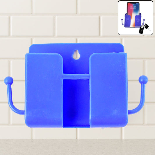 Wall-Mounted Blue Phone Holder