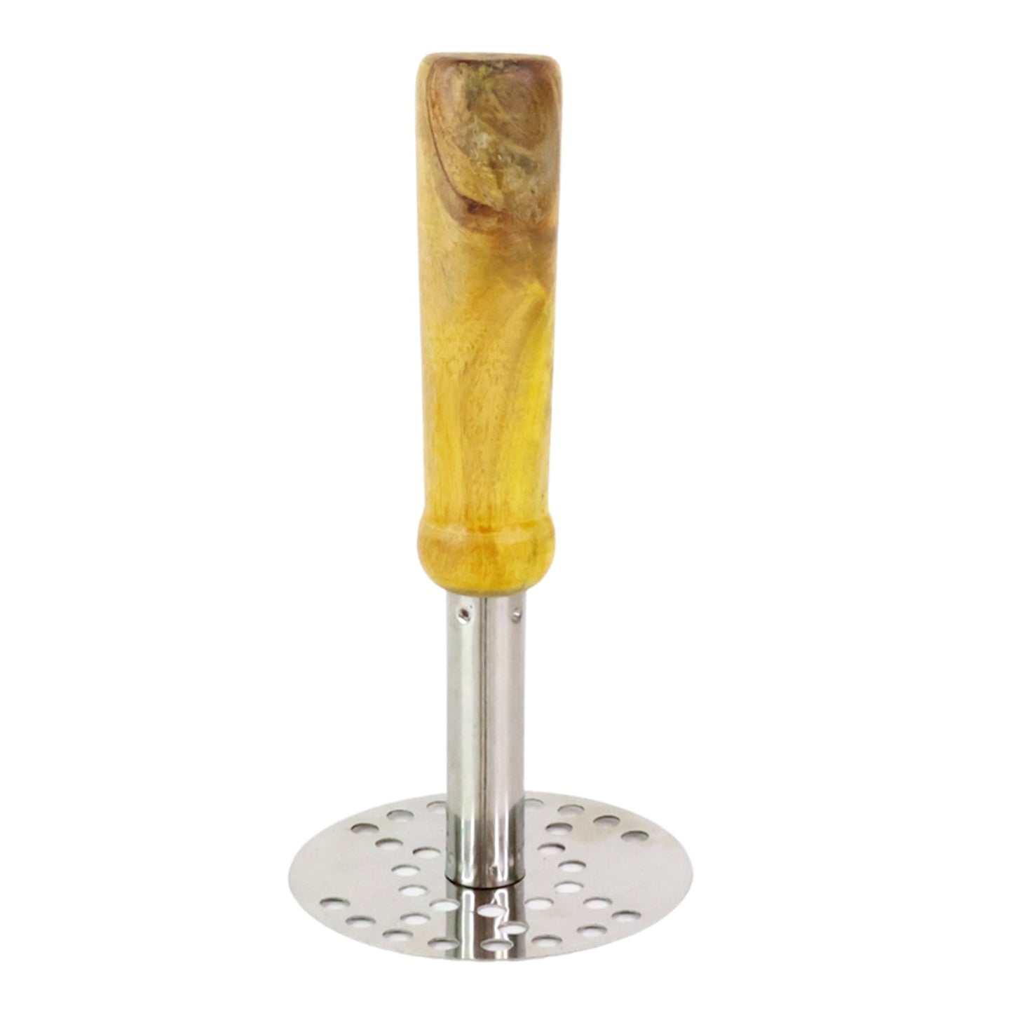 Stainless Steel Potato Masher, Pav Bhaji Masher with wooden handle