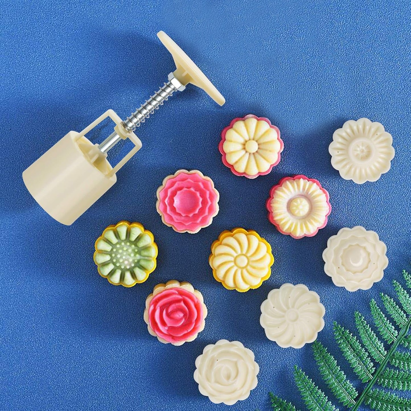 Mooncake Press Mold with 4 Stamps set