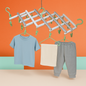 Big Adjustable Clothes Hanger, Windproof Tumble Dryer, Extendable, Socks Washing Liner, Plastic Drying Rack, Sock Hanger, Foldable Hanger, Underwear Dryer with 29 Clips