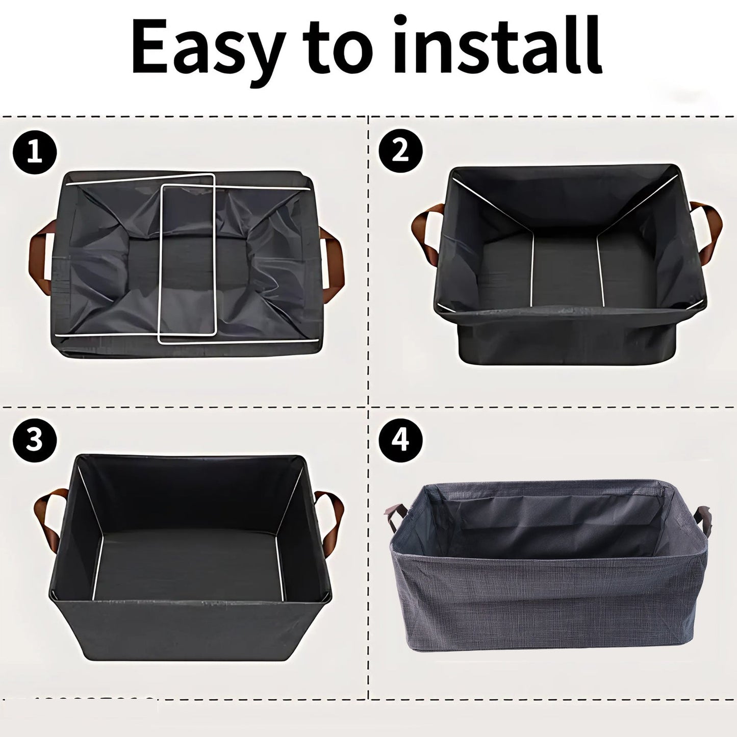 Foldable Cloth Storage Organizer Bag With Handles (Approx 46x27Cm\1Pc)